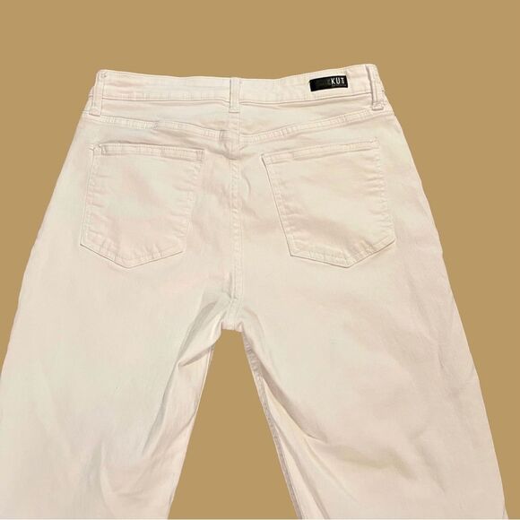 KUT From The Kloth Mom Jeans 8 Rachel High Rise Fab Ab  Raw Hem White - Picture 11 of 14